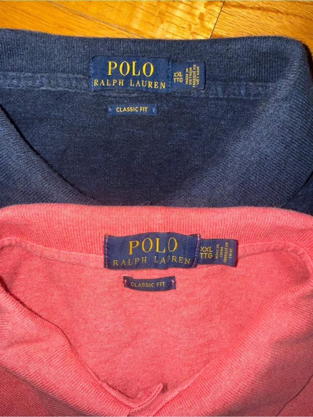 Polo Ralph Lauren Men's XXL 2XL Classic Fit Blue Pink Short Sleeve Shirts Lot 2